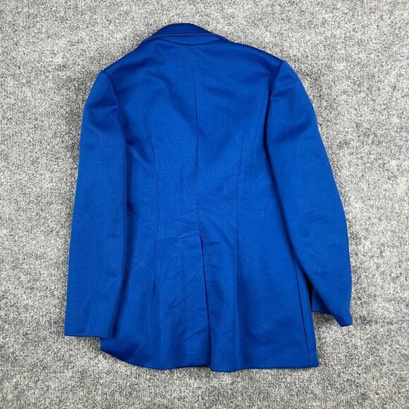 Vintage Jacket Womens Size M Blue Button Front Mod Style Retro 70s Look Blazer - Picture 5 of 6